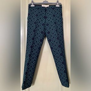 Marni Wool Ankle Pants Navy/Green Sz 38 IT/2 US *NWOT*